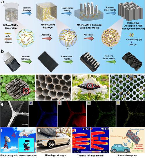 功能结构一体化的多功能芳纶吸波蜂窝材料